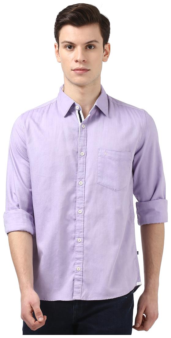 

Parx Men Purple Solid Slim Fit Casual Shirt