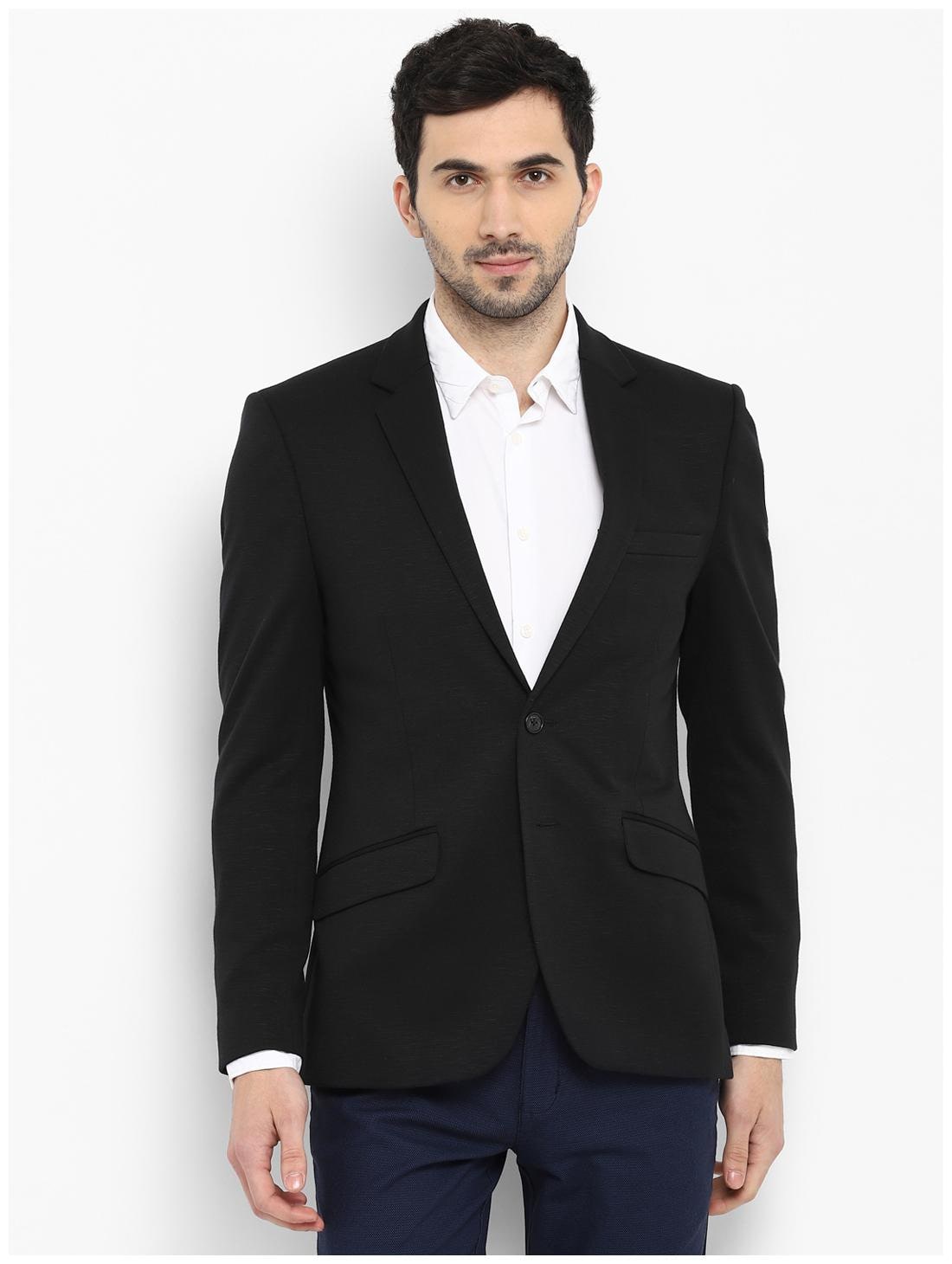 

Parx Men Black Solid Regular fit Single Breasted Blazer