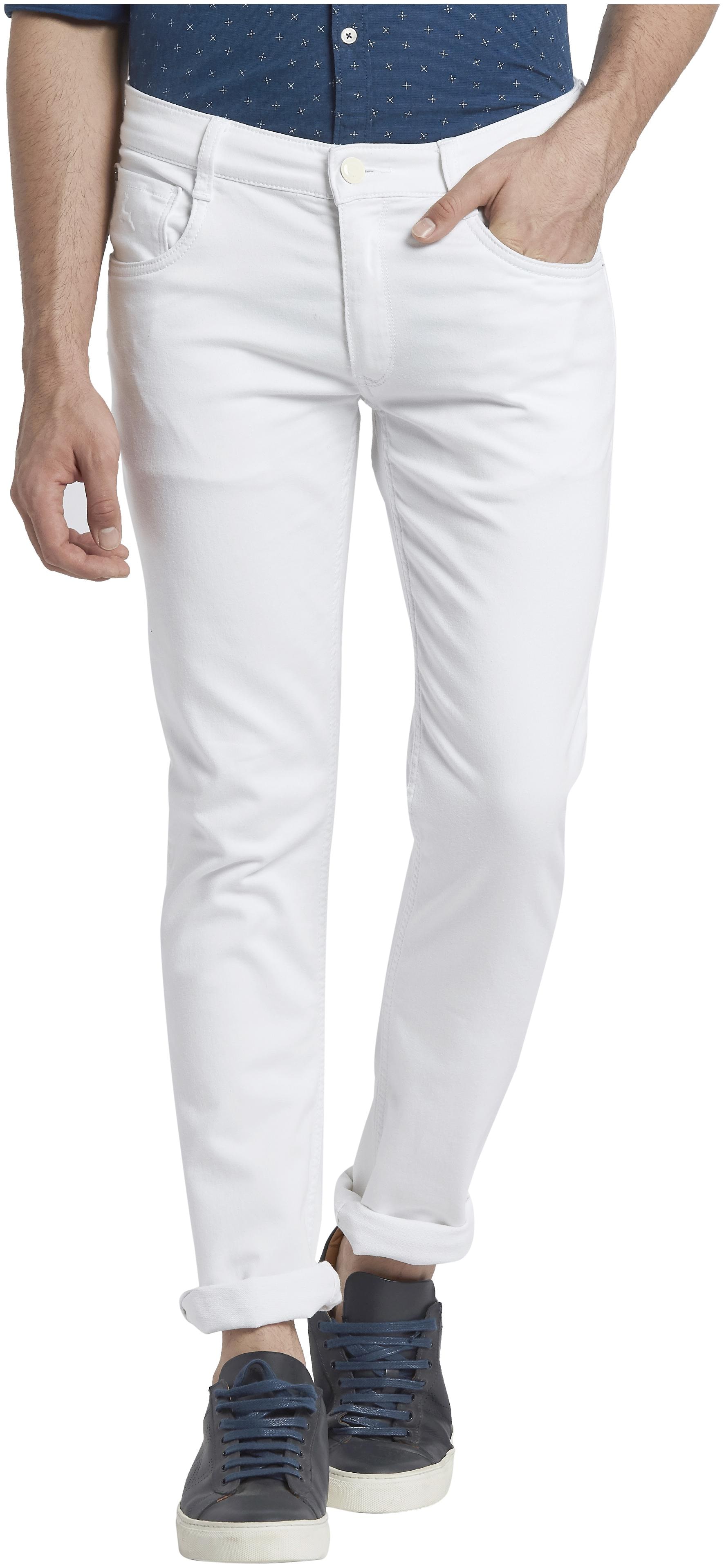 

Parx Men White Tapered Fit Jeans