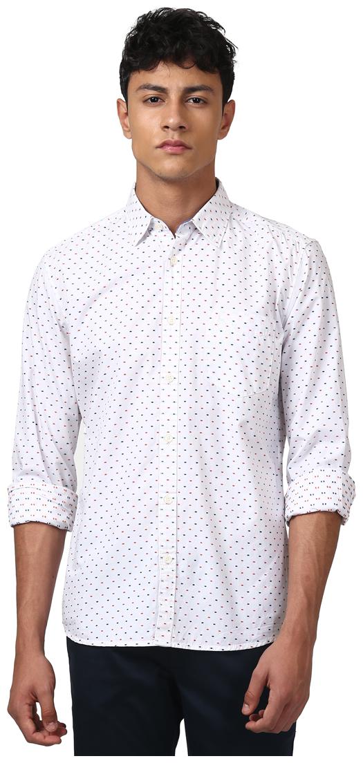 

Parx Men White Printed Slim Fit Casual Shirt