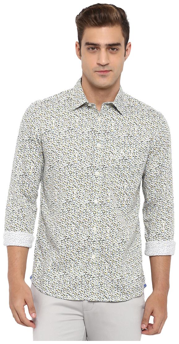 

Parx Men White Printed Slim Fit Casual Shirt