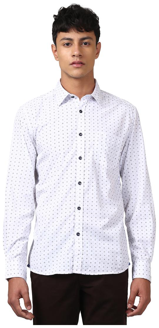 

Parx Men White Printed Slim Fit Casual Shirt