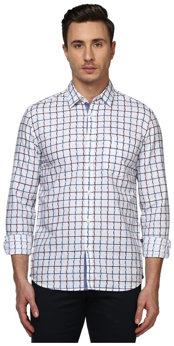 

Parx Men White Checked Regular Fit Casual Shirt