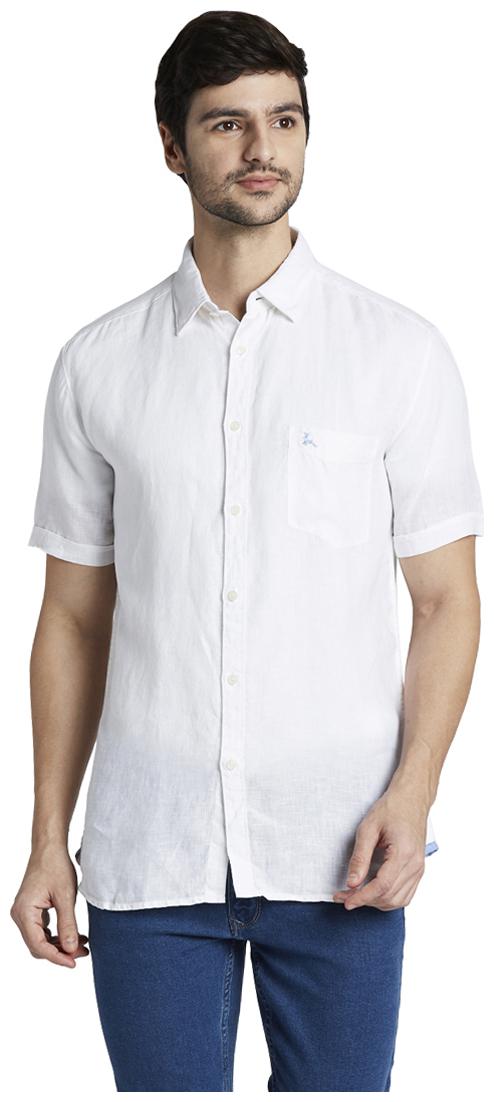 

Parx Men White Solid Slim Fit Casual Shirt