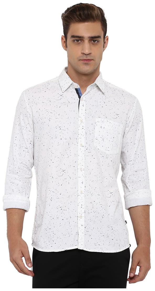 

Parx Men White Printed Slim Fit Casual Shirt