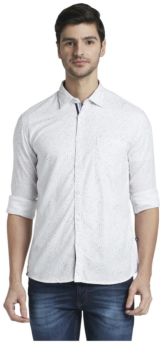 

Parx Men White Printed Slim Fit Casual Shirt