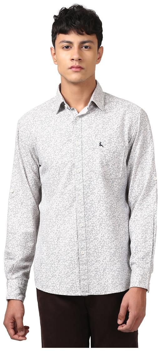 

Parx Men White Printed Slim Fit Casual Shirt