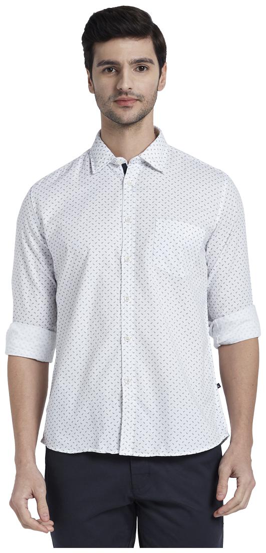 

Parx Men White Printed Slim Fit Casual Shirt