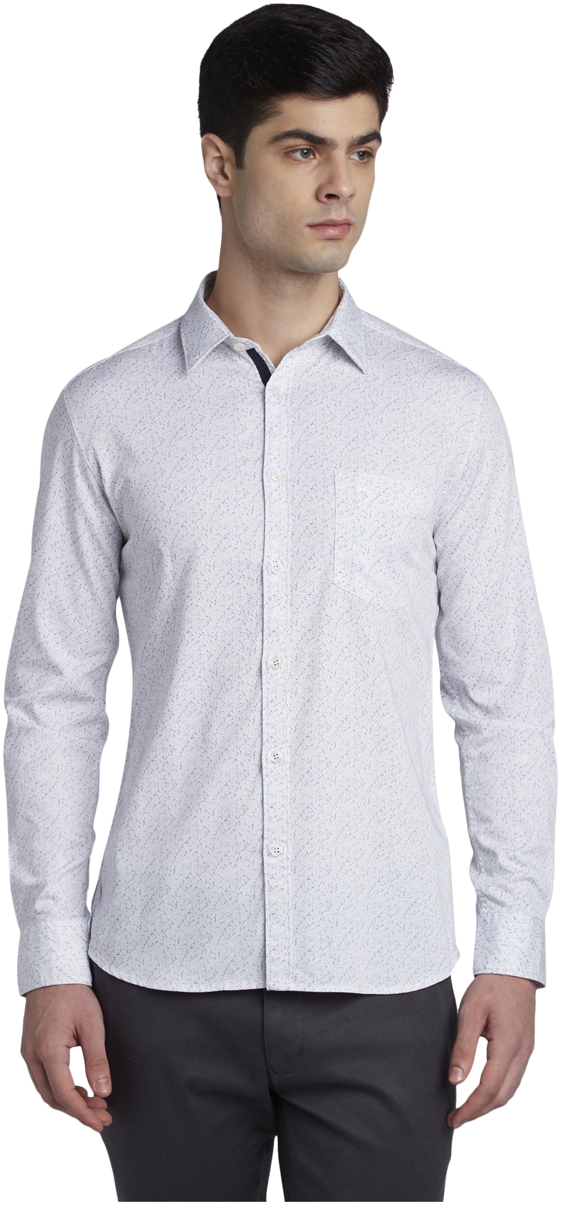 

Parx Men White Printed Slim Fit Casual Shirt
