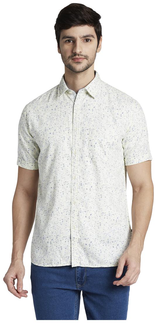 

Parx Men Yellow Printed Slim Fit Casual Shirt