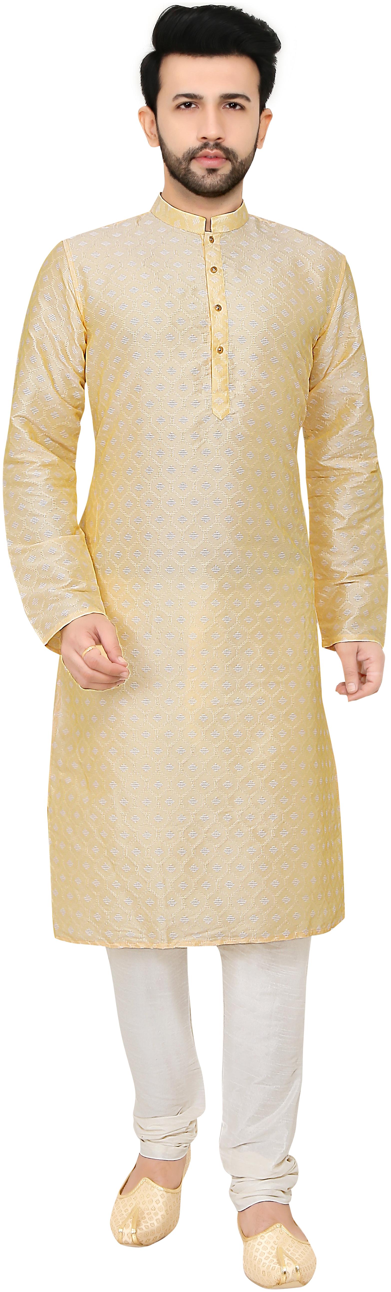 

Paul Street Yellow Self design Kurta and Churidar