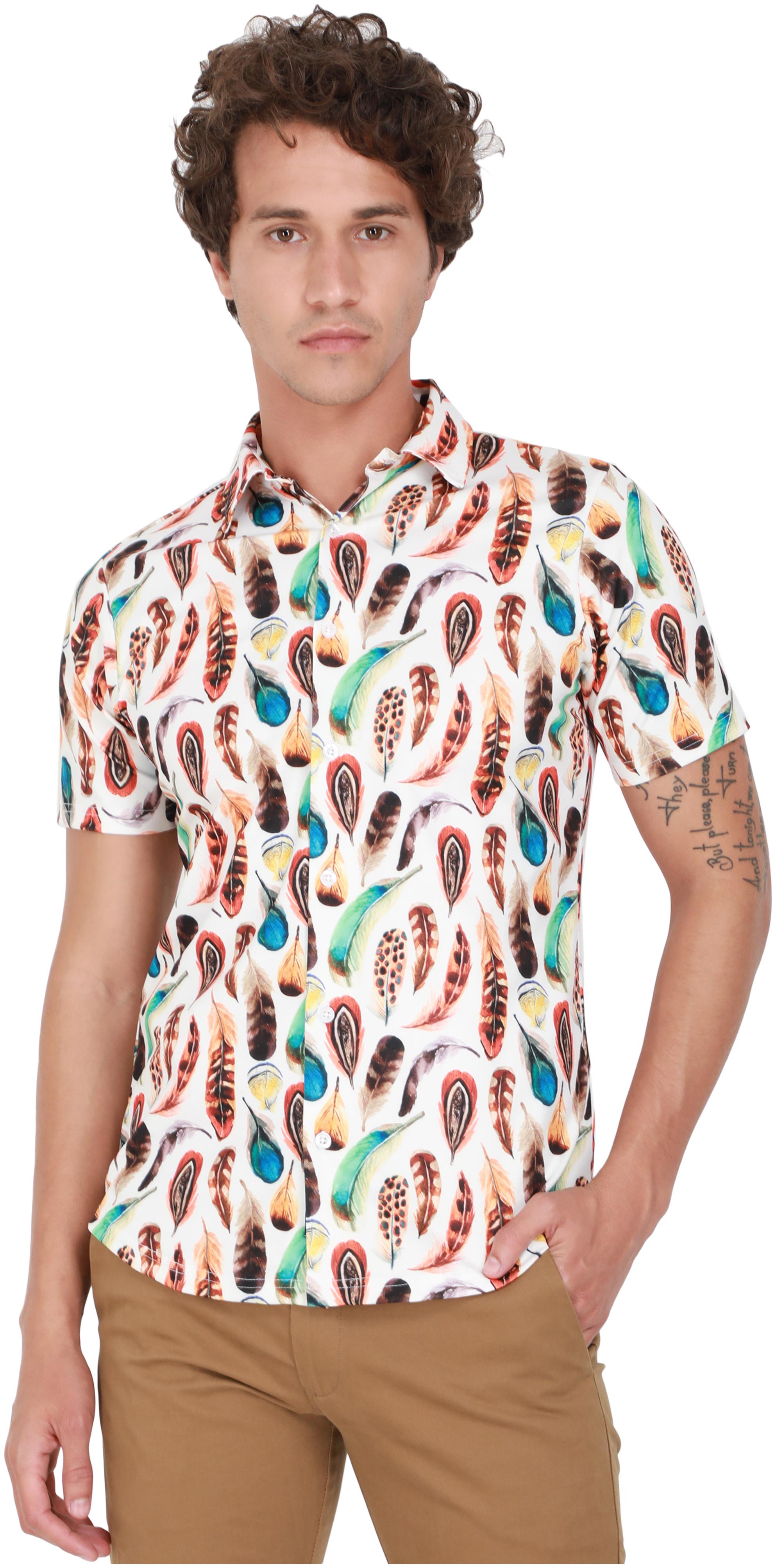 

Paul Street Men White Floral Slim Fit Casual Shirt