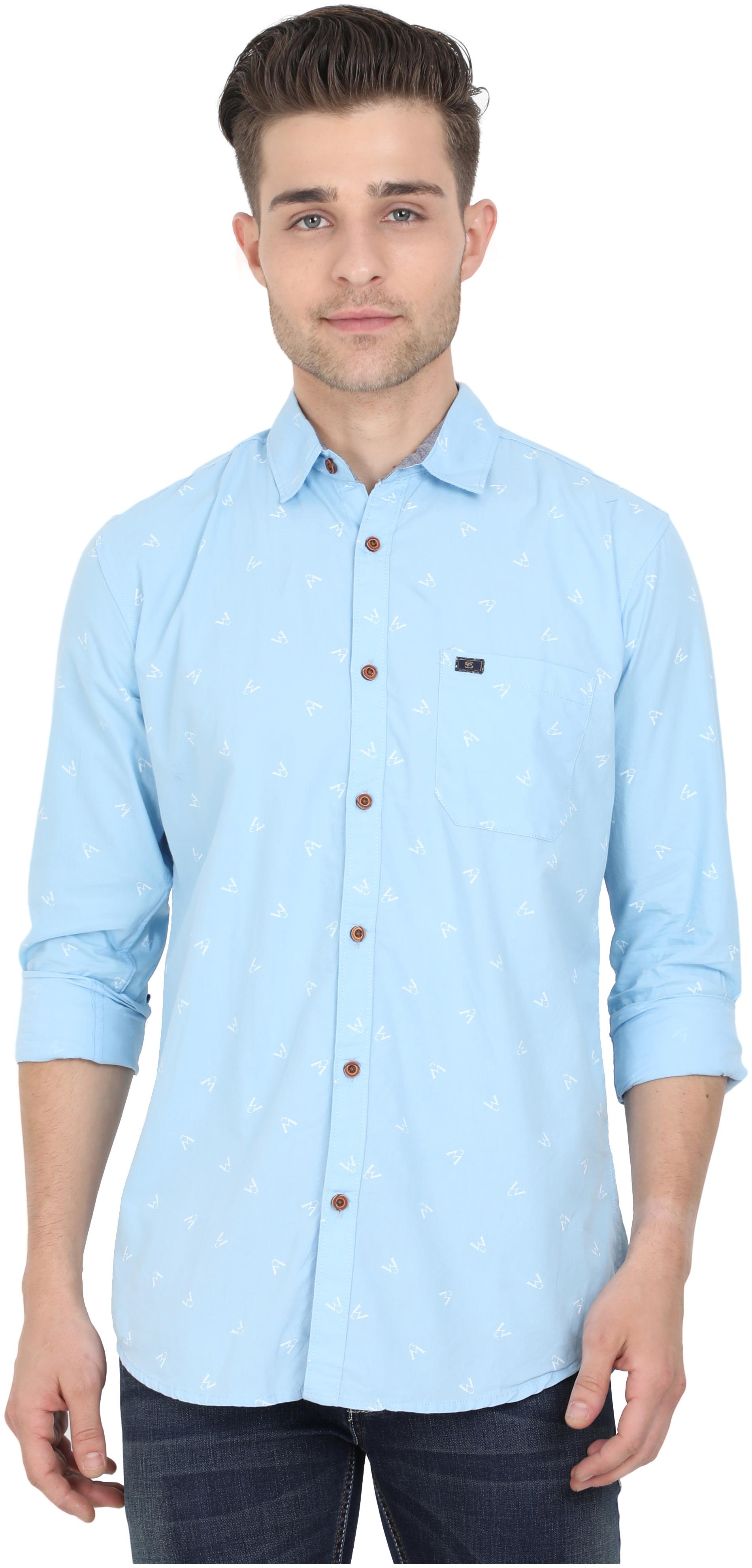 

Paul Street Men Blue Printed Slim Fit Casual Shirt