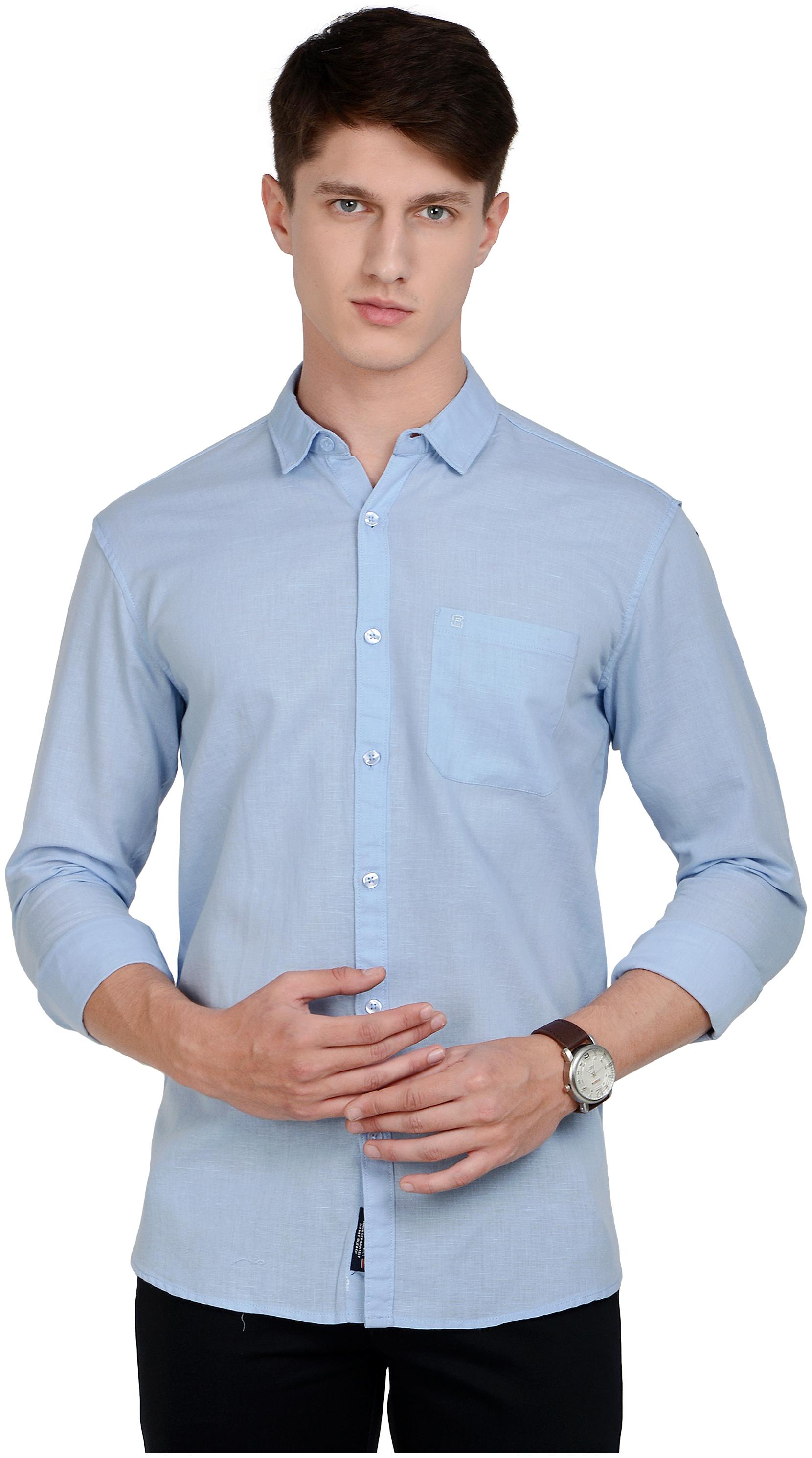 

Paul Street Men Blue Solid Slim Fit Casual Shirt