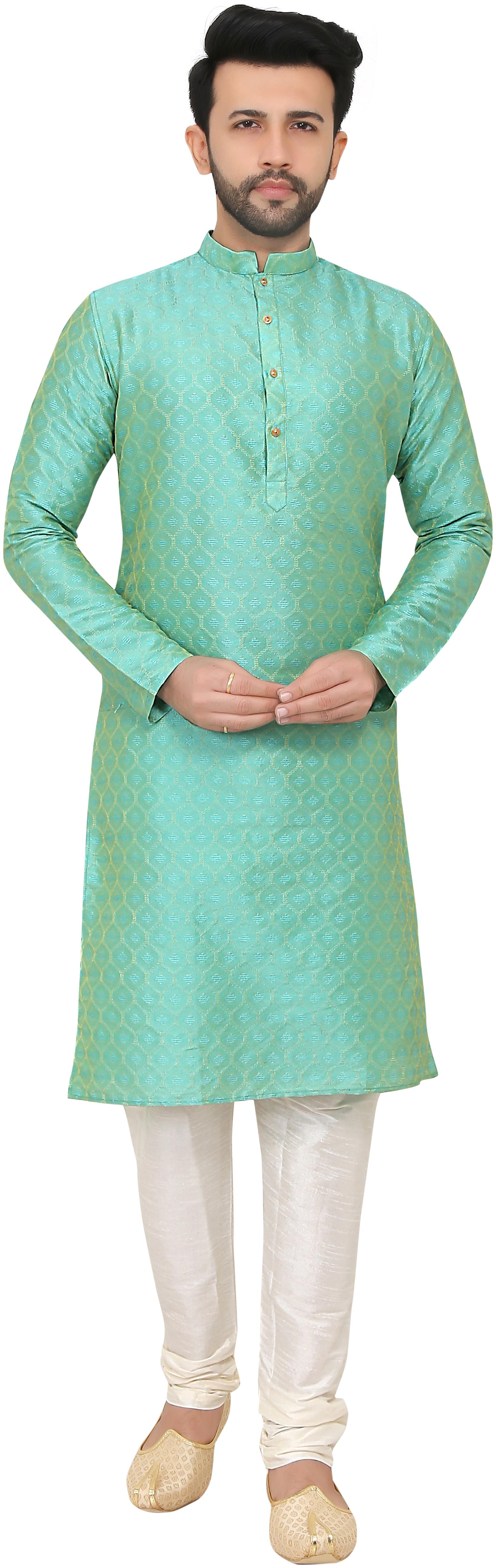 

Paul Street Green Self design Kurta and Churidar