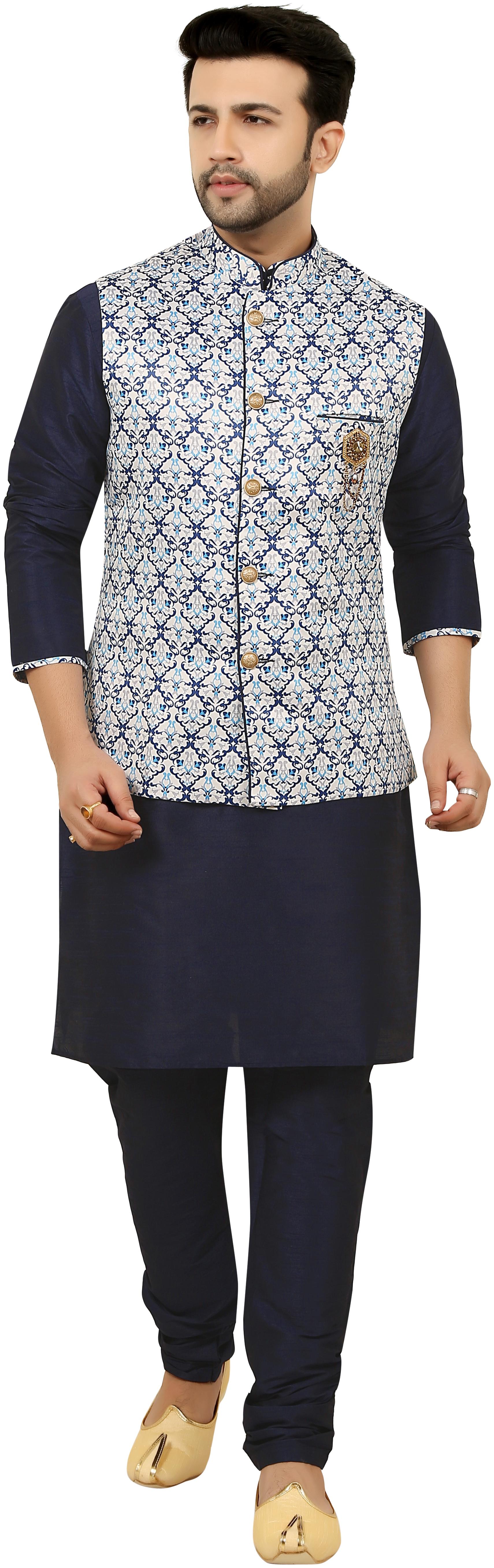 

Paul Street Blue Solid Kurta and Churidar With Jacket