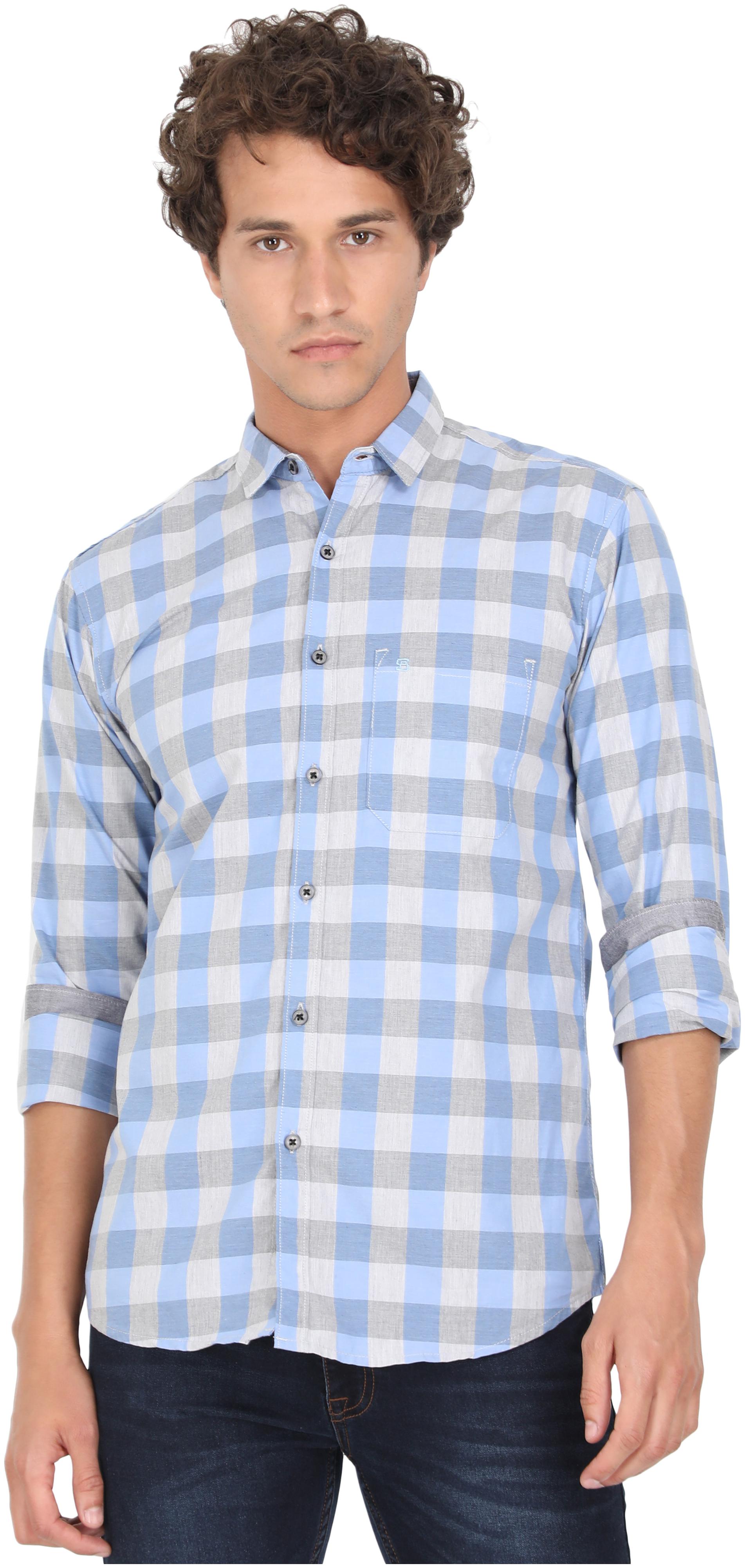 

Paul Street Men Blue Checked Slim Fit Casual Shirt