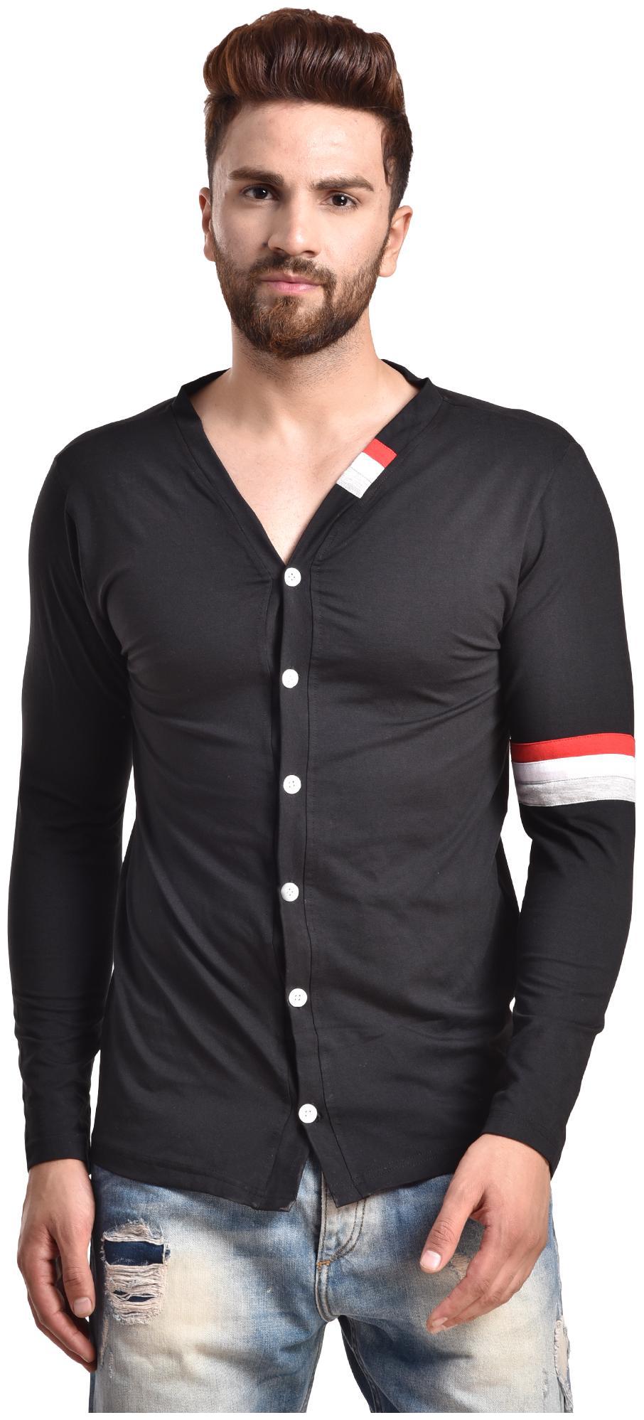 

Pause Men Black Solid Slim Fit Casual Shirt