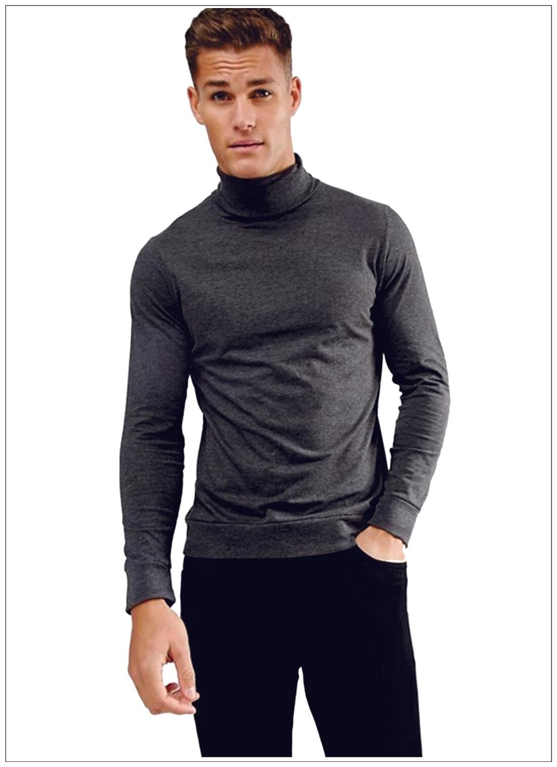 

Pause Men Grey Regular fit Cotton Blend High neck T-Shirt - Pack Of 1
