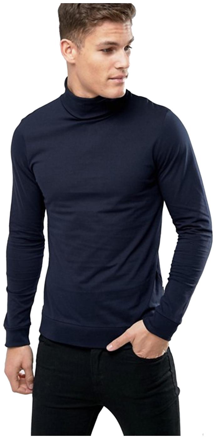 

Pause Men Navy blue Slim fit Cotton Blend High neck T-Shirt - Pack Of 1