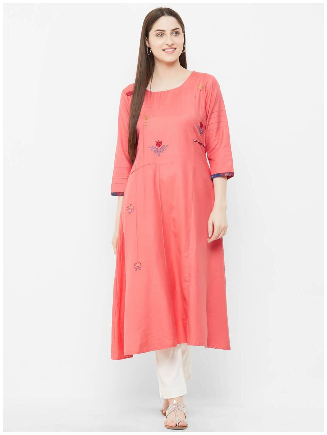 

Payal Rayon Festive Women Kurti Pink