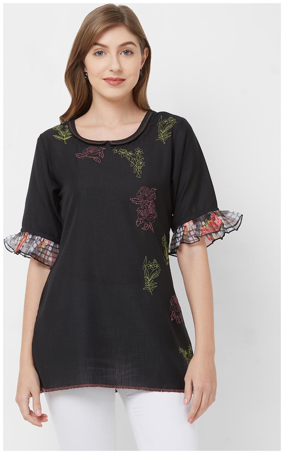 

Payal Women Printed Regular tunic - Black