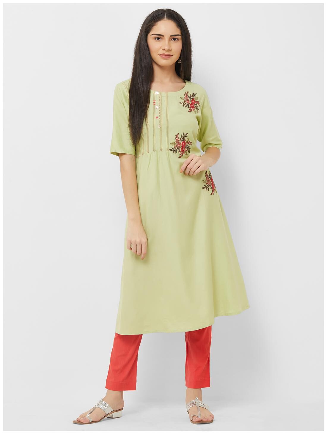 

Payal Women Rayon Kurti -Green
