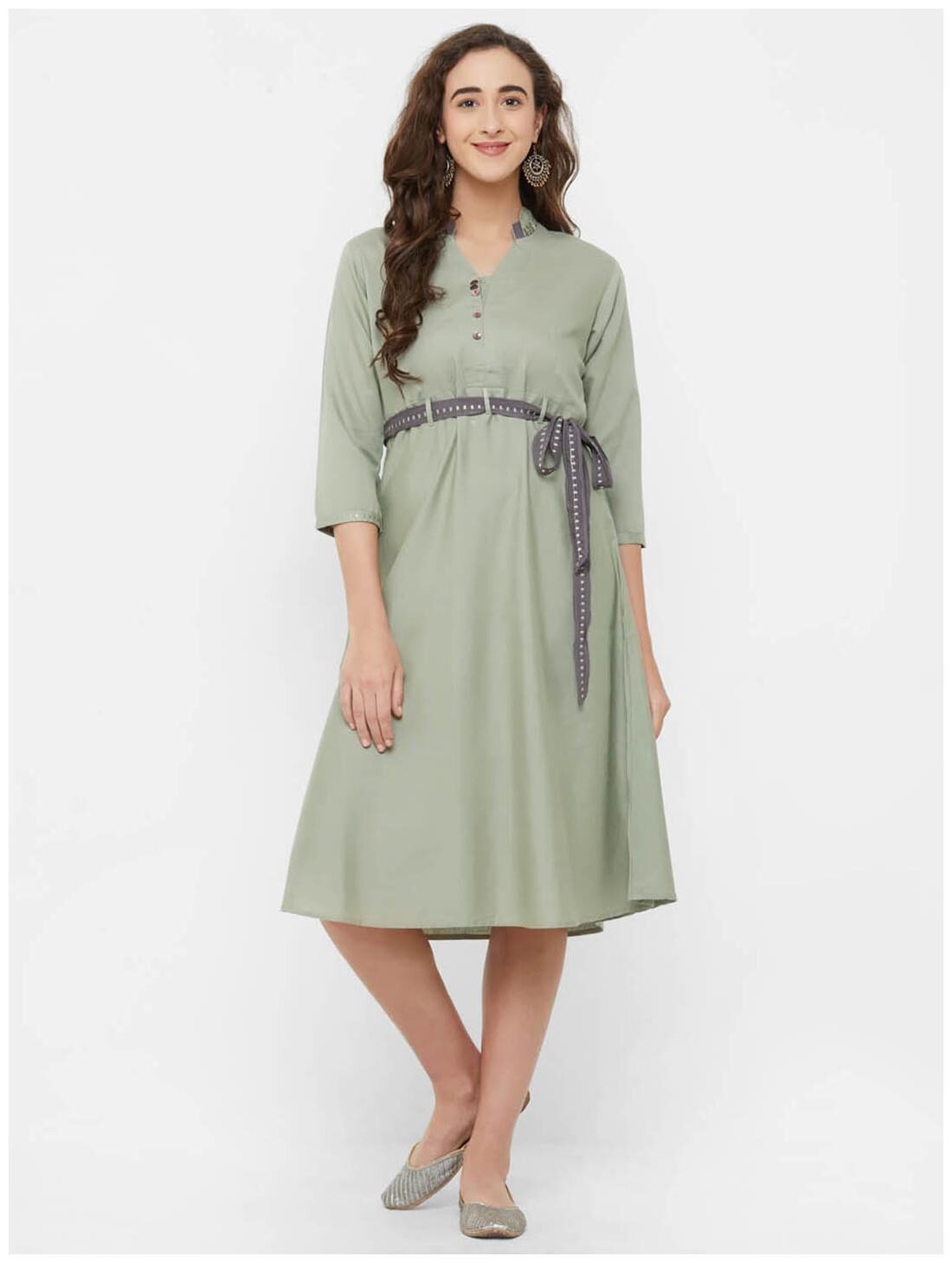 

Payal Women Rayon Kurti Dress Green
