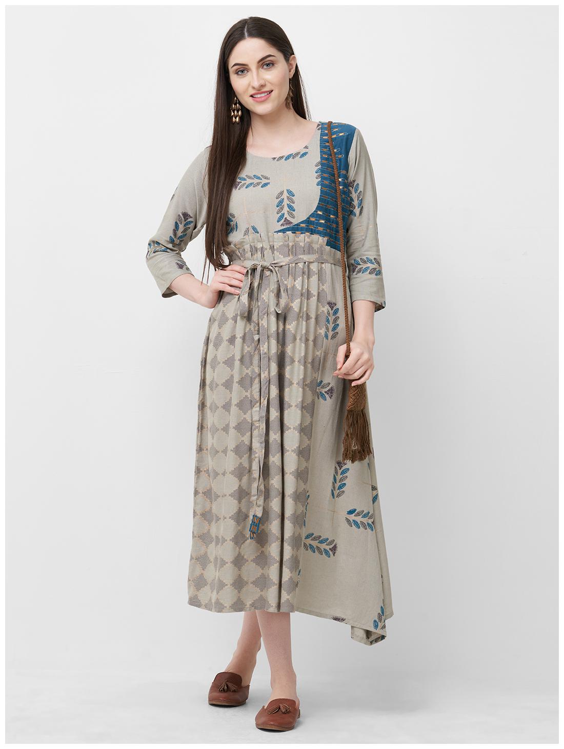 

Payal Women Rayon Kurti Dress -Grey