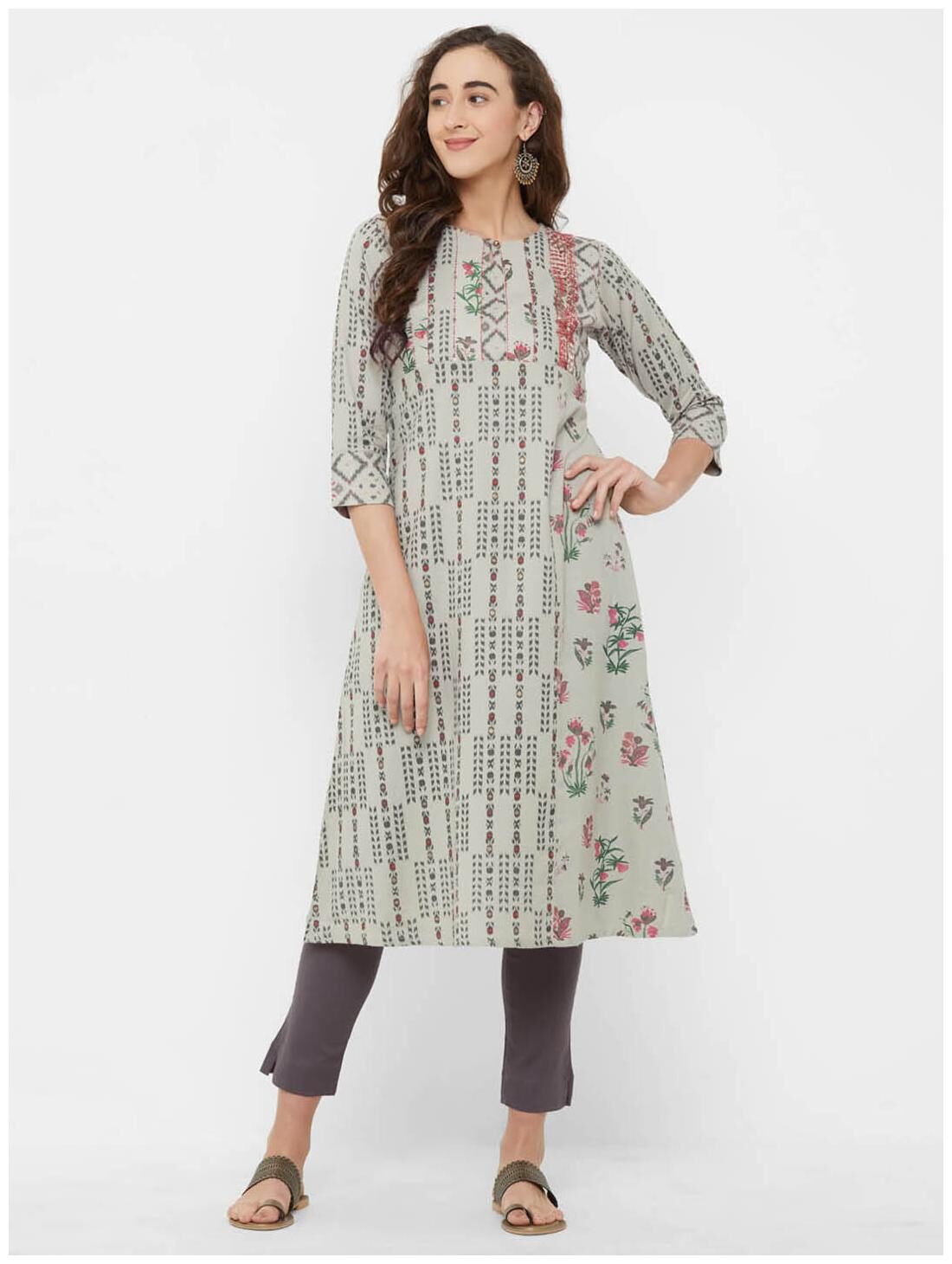 

Payal Women Cotton Kurti Grey