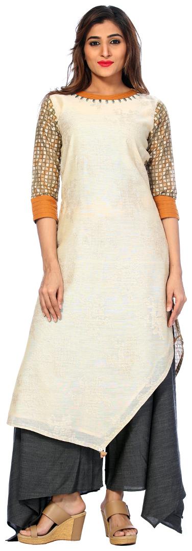 

Payal Womens White Straight Cut Kurta and Palazzo
