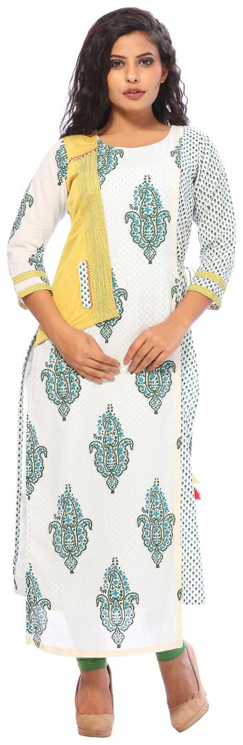 

Payal Women Yellow Printed Straight Kurta