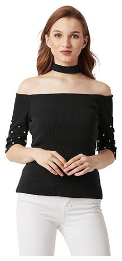 

Miss Chase Women Solid Regular top - Black
