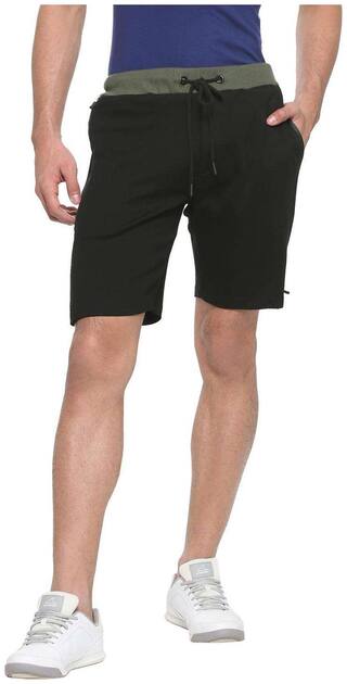 People Men Black Regular Fit Regular Shorts
