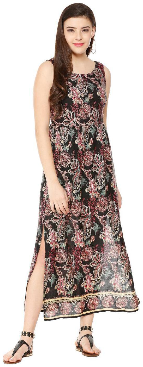 

People Black Printed Maxi dress
