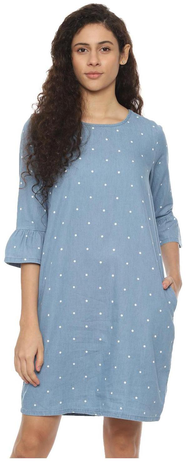 

People Blue Printed Sheath dress
