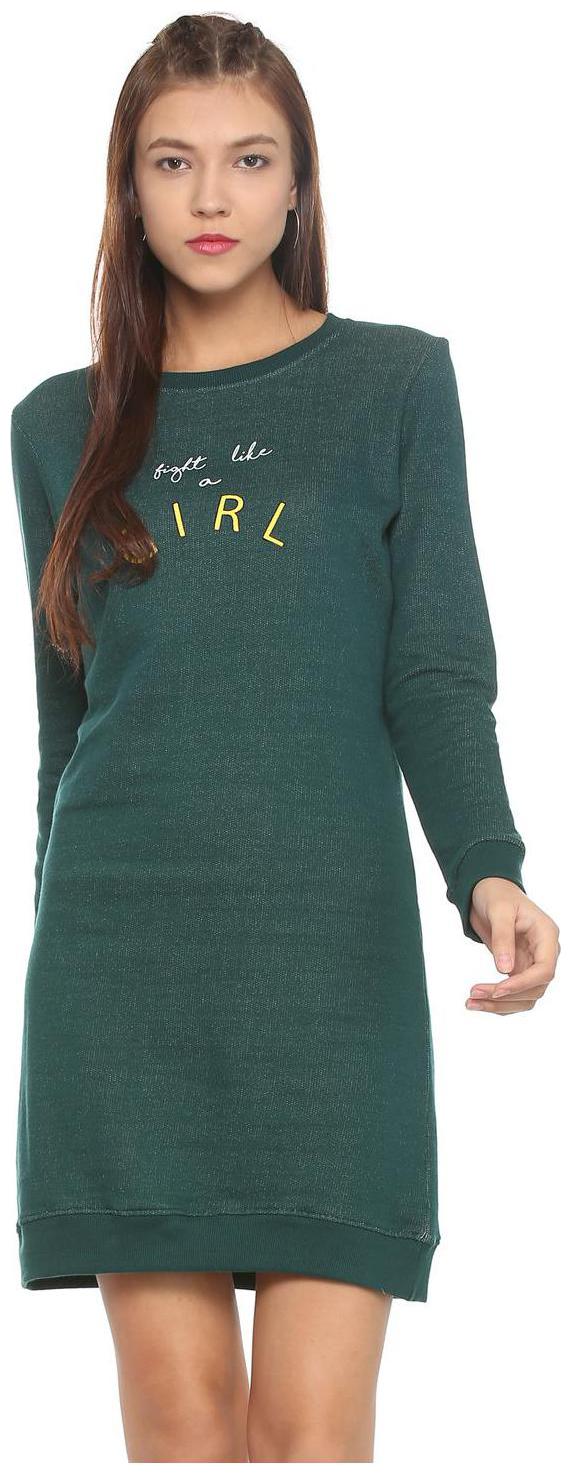

People Green Printed Sheath dress