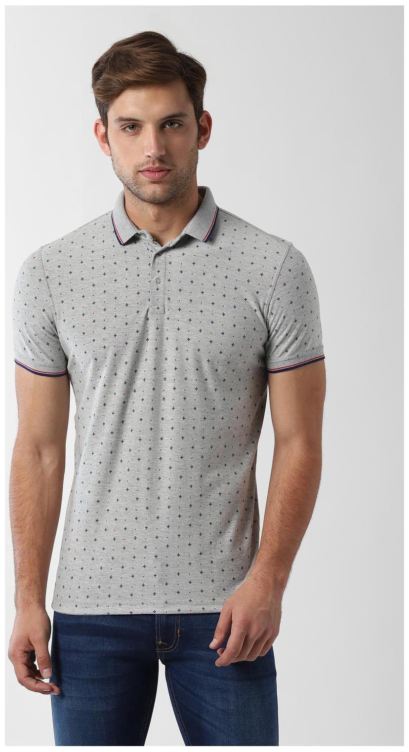 

People Men Grey Regular fit Cotton Polo collar T-Shirt - Pack Of 1