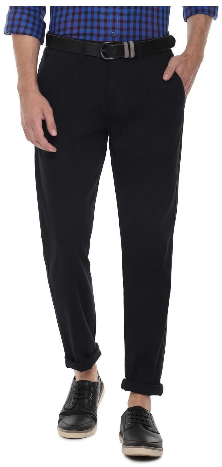 

People Men Black Solid Regular fit Regular trousers