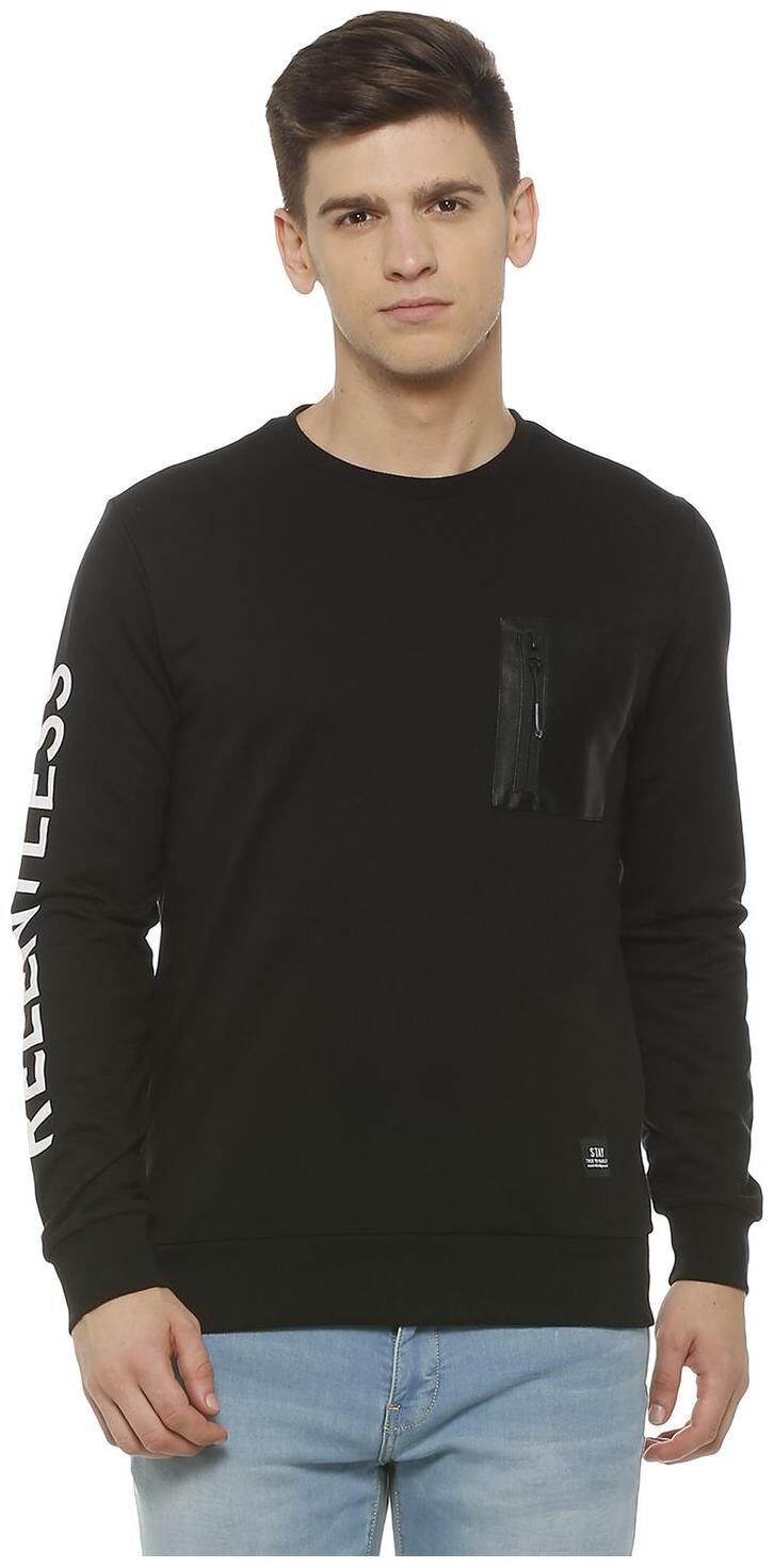 

People Men Black Round neck Sweatshirt