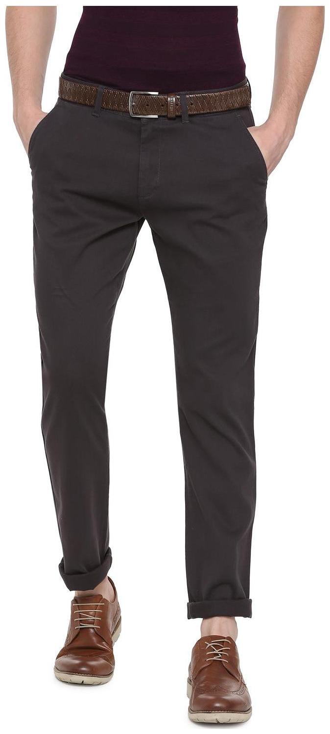 

People Men Black Textured Slim fit Regular trousers