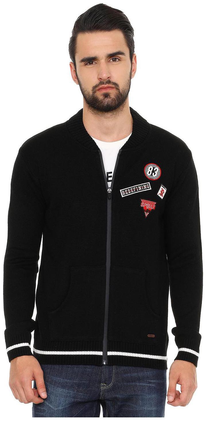 

People Men Black V neck Pullover