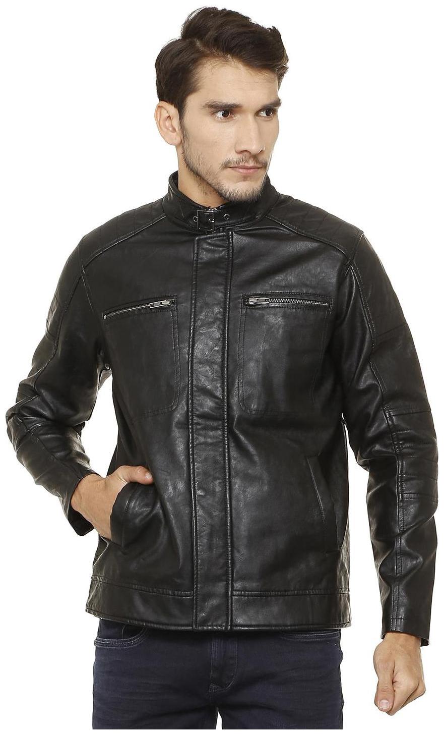 

People Men Black Solid Bomber jacket