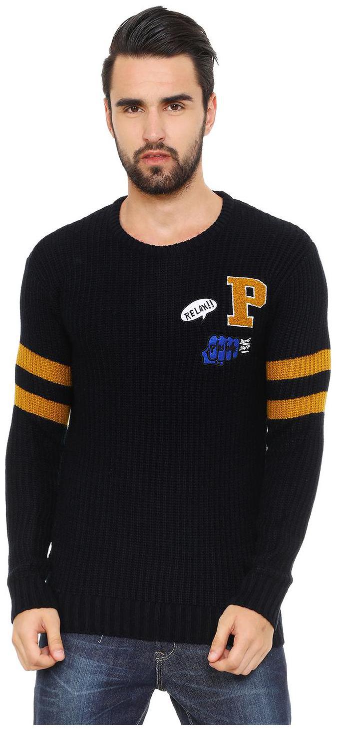 

People Men Black Round neck Pullover