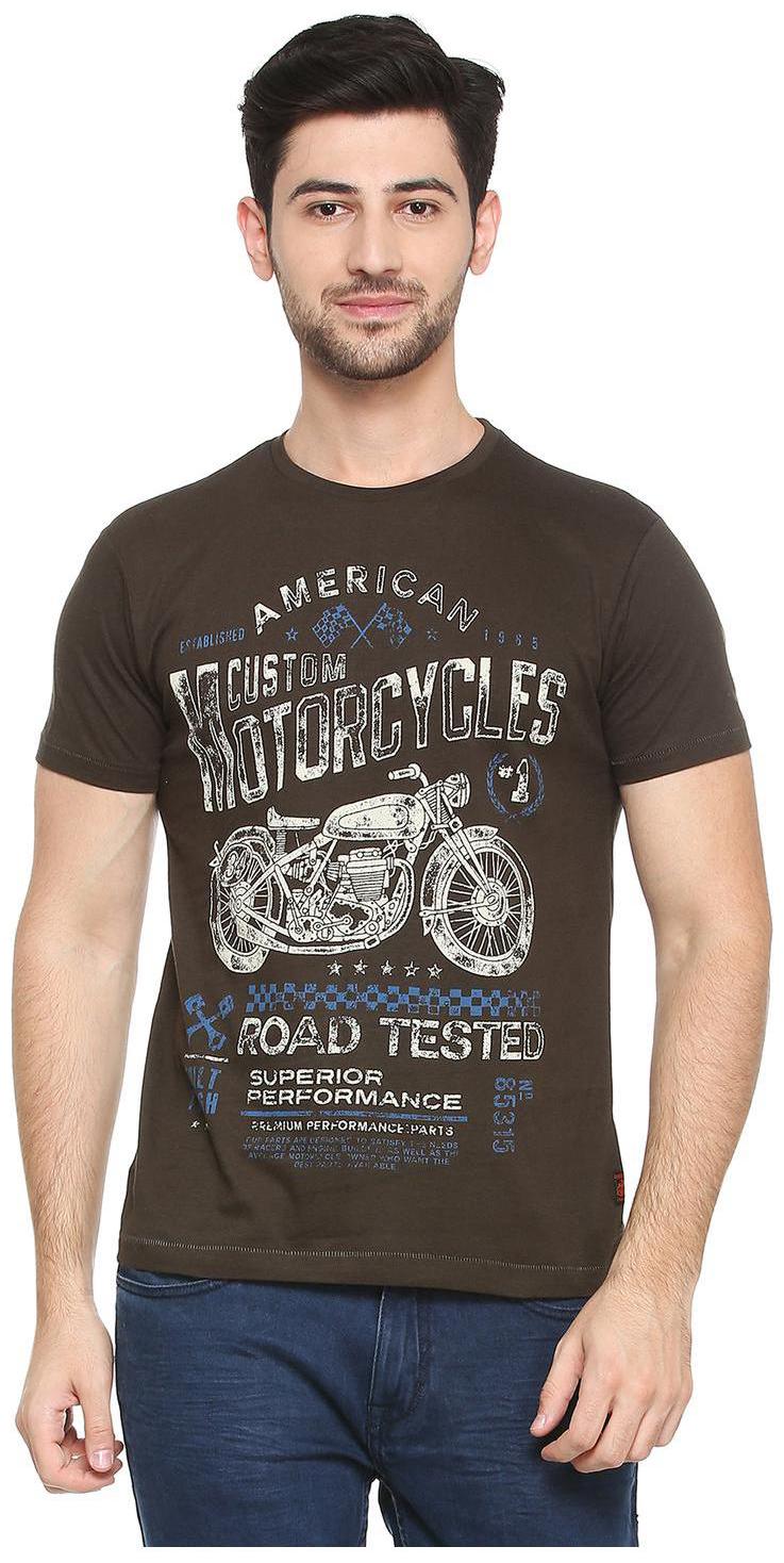 

People Men Brown Regular fit Cotton Round neck T-Shirt - Pack Of 1