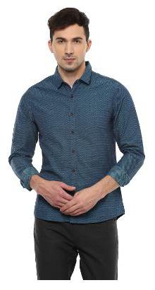 

People Men Blue Solid Regular Fit Casual Shirt