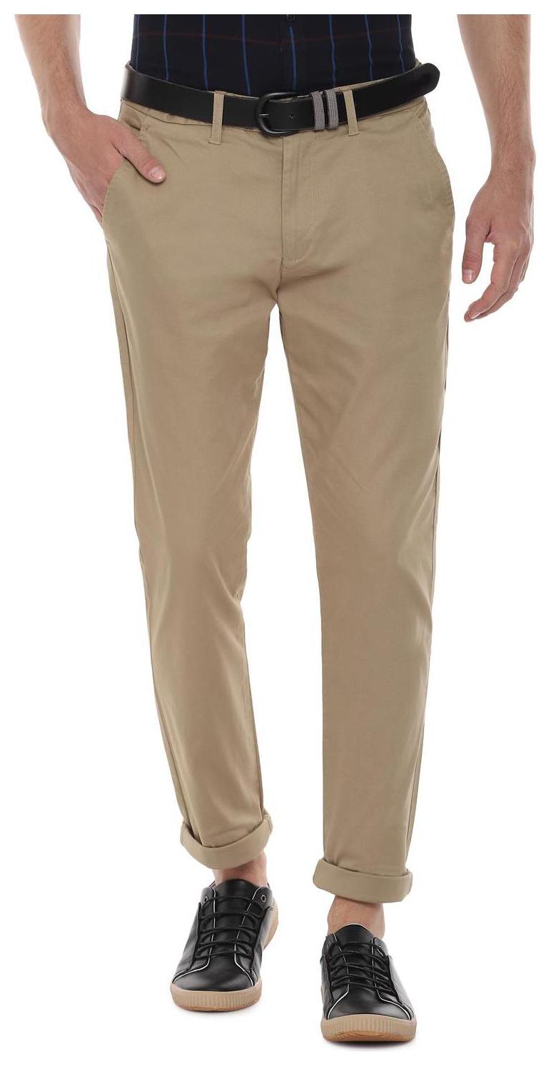

People Men Beige Textured Regular fit Regular trousers