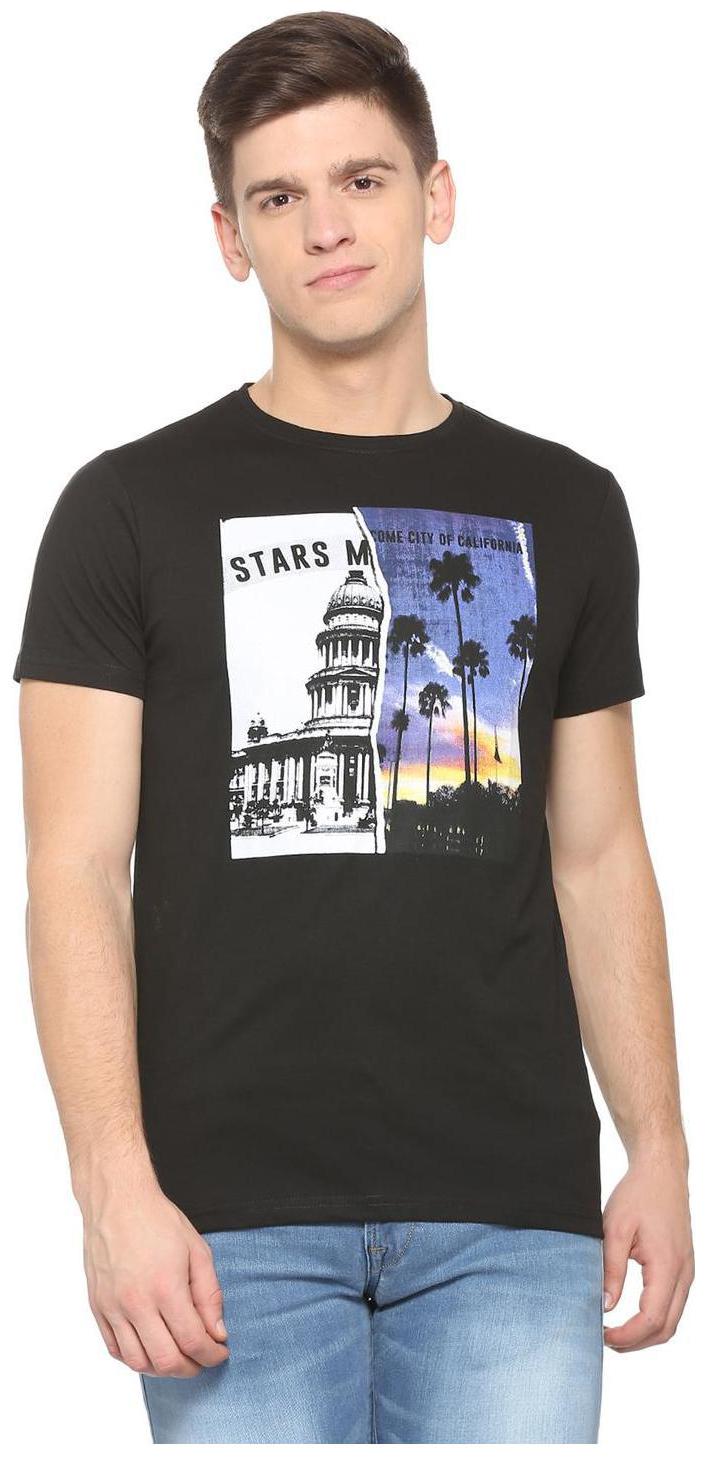 

People Men Black Regular fit Cotton Blend Round neck T-Shirt - Pack Of 1