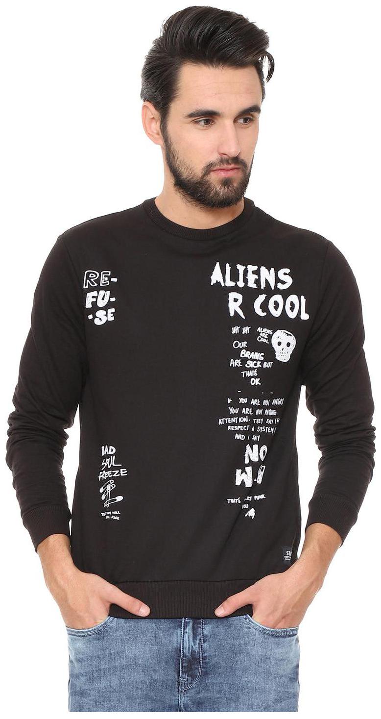 

People Men Black Round neck Sweatshirt
