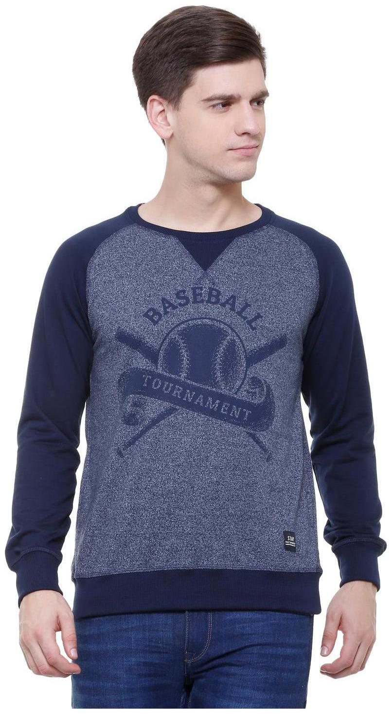 

People Men Blue Round neck Sweatshirt